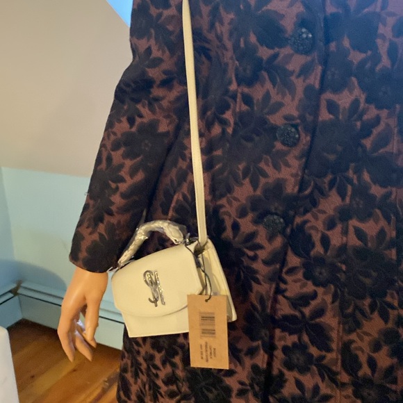 STEVE MADDEN “Top Handle Wallet” Crossbody NWT OATMILK PEBBLED LEATHER - Picture 3 of 10